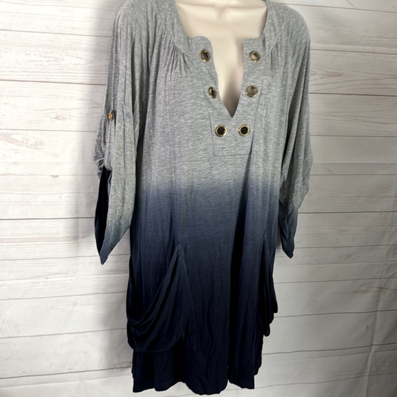 Blue Curl Beach Wear Size Small Blue & Gray Swim Coverup Beach Lounge Dress Soft - Picture 2 of 9